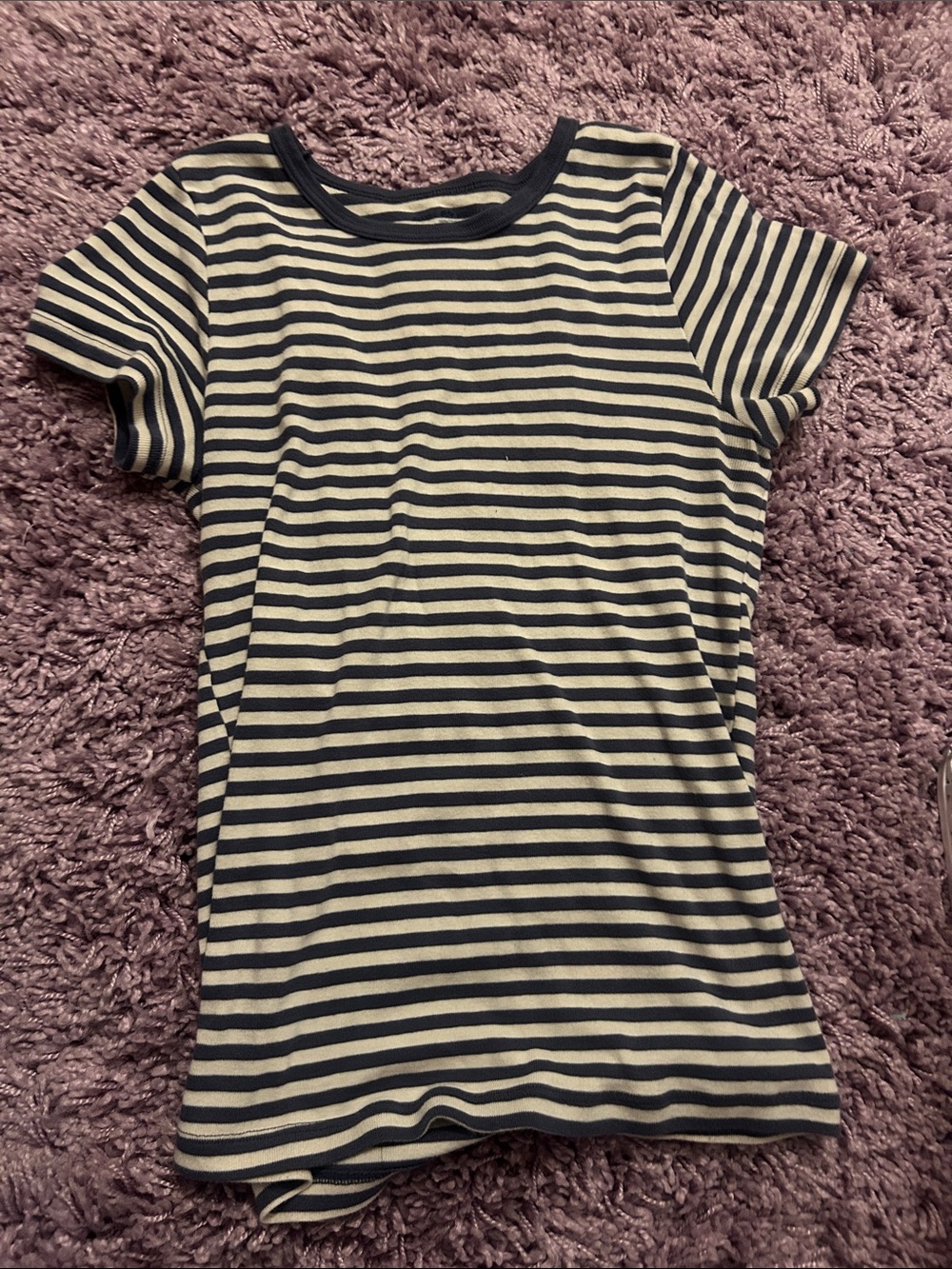 Brandy Melville Striped Blue and Whie Tee